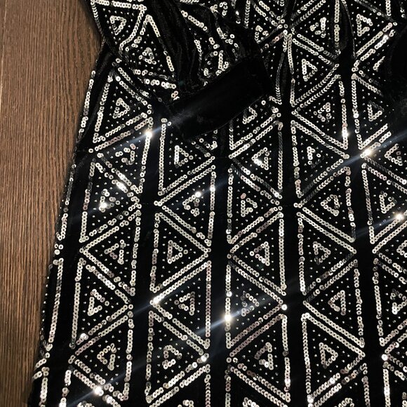 Zara Black Velvet Sequins Dress - Picture 2 of 4